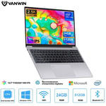 PC Portable Win11 Pro 16.5FHD+ 2520*1680, 24 Go DDR4 RAM+512 Go SSD, Intel Alder Lake N95, PC Portable Convertible 180°, Mini HDMI Clavier AZERTY-Argent