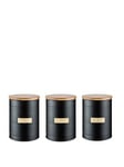 Typhoon Otto Black Tea, Coffee And Sugar Storage Canisters