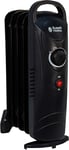 650W Portable Electric Radiator Heater, 5 Fin, Adjustable Thermostat, Black