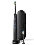 Philips Sonicare ProtectiveClean 5100 Electric Toothbrush, Black, with Travel Case, 3 x Cleaning Modes & 2 x Whitening Brush Head (UK 2-pin Bathroom Plug) HX6850/47