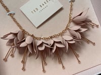 TED BAKER ROSE GOLD BLUSH PINK FUCHSIA DROP FAWNA NECKLACE RETAIL £99 BNIB