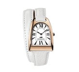 Women's Watch – Nice Queen, White and rose gold-plated, Strap.