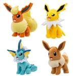 Pokémon Eevee Evolution Plush 4 Pack - Four 8-Inch Pokemon Plush of Eevee, Flareon, Jolteon, and Vaporeon