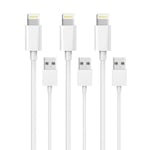 3-pack Lightning laddare iPhone 13/12/11/ Xs/Max/X/8/7/6/5/SE Vit