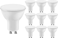 LEDYA Ampoules LED GU10, 5W équivalent 40W, 400lm, Blanc Chaud 3000K, 120° Larges Faisceaux, Ampoules LED Spot, Lot de 10