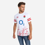 Umbro Mens England Rugby Home Shirt 2024 Six Nations Adults White 4XL