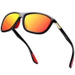 KANASTAL Lunettes de Soleil Polarisées Homme et Femme Lunette de Soleil Sport Rectangulaire UV400 Lunettes Orange Miroir pour Cyclisme Pêche Alpinisme Randonnée Golf