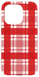 iPhone 15 Pro Red White Checkered Plaid Flannel Gingham Pattern Checker Case