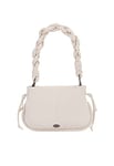 revend Women's Leather Shoulder Bag, Wool White, One Size