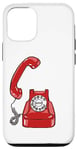 Coque pour iPhone 12/12 Pro Cadran rotatif vintage - Téléphone filaire - Couleur graphique rétro