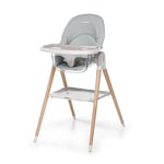 Foppapedretti Chaise haute et chaise bébé Bonito, enfants de 6 mois à 3 ans (jusqu'à 15 Kg), rembourrage amovible et lavable, assise ergonomique et inclinable, double plateau réglable, gris