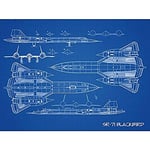 Artery8 SR-71 Blackbird Habu US Aircraft Spy Plane Blueprint Plan Unframed Wall Art Print Poster Home Decor Premium