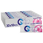 Extra White Bubblemint Flavour Xylitol Sugarfree Chewing Gum Bulk Box, 30 Packs of 10 Pieces (300 Pieces)