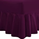 Indus Textiles Valance Frilled Percale Fitted Bed Sheets - Purple - King