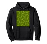 Climbing Vine Leaves In Dusty Olive On Green Pullover Hoodie