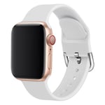 Bracelet en Silicone Remplacement pour Apple Watch Series 5 / 4 44mm - Blanc (Taille L)