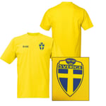 Sverige stil fotbollströja - Polyester tröja Yellow L