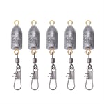 (20g)5 Pcs Sinker Fishing Weights Bullet Sinke Rolling Swivel With