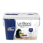 Dulux Valentine Le Blanc Tous Supports Crème de Peinture - Peinture Intérieure Murs, Plafonds, Boiseries et Radiateurs - Velours Blanc 5 L