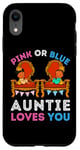 Coque pour iPhone XR Rose ou bleu Auntie Loves You Gender Reveal Aunt Baby Shower