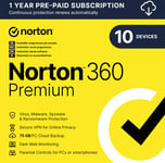 Norton 360 Premium 75GB 10 enheter 12 månader