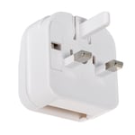 Adaptateur Prise Type C Tête Plate avec Câble Droit à Prise Type G (UK) Blanc 26 mm