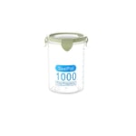 (Green 1000ml)Plastic Transparent Sealed Containers Kitchen Food Cereal Beans