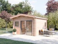 Abri / Studio de jardin Oyonnax en bois douglas ép.55mm surface totale 25.2m²