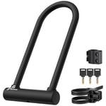 Sportneer Bike Lock, 18mm Heavy Duty Bike U Lock Plus Size with Adjustable Mounting Bracket&Key Anti Theft Secure Locks for Bikes, E-Bikes, Motorbikes, Scooters