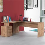 Bureau d'angle moderne en bois 3 tiroirs New Selina WD