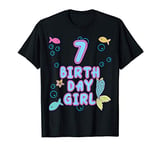 Mermaid Birthday Girl 7 Years Party Matching Family T-Shirt