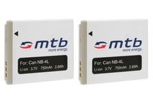 2x Batterie NB-4L pour Canon Powershot SD960 IS, SD1000, SD1100 IS, SD1400 IS