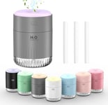 KARFUN Mini Humidificateur,500L Portable Humidificateur d'air Chambre,Plantes Humidificateur d'air,Desktop Silencieux Mini Humidificateur avec 7 couleurs de lumière,Bureau,Chambre,Voiture,chambre bebe