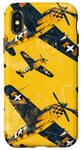 Coque pour iPhone X/XS Jaune Pop Art Ethnique Vintage WWII Flying P40 Tiger Warbird