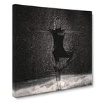 Dancing in the Rain in Abstract Modern Canvas Wall Art Print Ready to Hang, Framed Picture for Living Room Bedroom Home Office Décor, 14x14 Inch (35x35 cm)