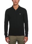 Original Penguin ORIGINAL PENGUIN Sticker Pete Long Sleeve Polo Shirt In Black XXL Xxl male