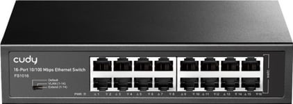 Cudy Fs1016 Nätverksswitch Fast Ethernet (10/100) Svart (Fs1016)