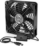 Pc Ventilateur Usb 140Mm Avec 3 Vitesses Reglables,Ventilateur Ordinateur Pc Usb 5V Compatible Avec Ordinateur/Ps4/Tv Box/Armoire Av/Routeur