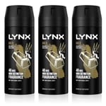 Lynx Mens Body Spray Gold 48-H High Definition Fragrance Deo For Men, 3x150ml Lace - Size 150 ml