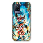 Cokitec Coque pour Vivo V21 5G Manga Dragon Ball Sangoku Blanc