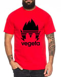 Adi Vegeta T-Shirt pour Homme One Goku Dragon Master Son Ball Vegeta Turtle Roshi Piece Golds DB, Farbe2:Rot;Größe2:S