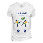 T-Shirt Homme Col V Le Brésil M'appelle Foot Culture Voyage