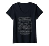 Womens Roger's Garage Motorcycle Design for the Name Roger V-Neck T-Shirt