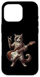 Coque pour iPhone 16 Pro Retro Cat Rock Music Men Kids Women Funny Kitten Cat Rock