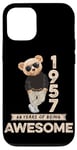 Coque pour iPhone 12/12 Pro Ours en peluche original Awesome 68e anniversaire homme femme 1957