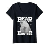 Womens Bear Hunting Funny Wildlife Animals Hunt V-Neck T-Shirt