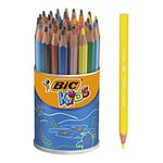 BIC Kids Evolution ECOlutions Triangular Colouring Pencils - Pack of 48 Pencils in Assorted Colours