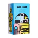 Happy socks Strumpor 3P Star Wars C-3PO And R2-D2 Gift Box Svart mönstrad bomull Strl 41/46