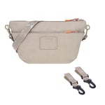 LÄSSIG Baby Organisateur de poussette Sac à bandoulière Sac pour poussette avec fixation pour poussette/GRE Buggy Bum Bag humus