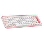 Logitech POP ICON KEYS Wireless Bluetooth Keyboard, Comfortable Typing, Programmable Keys, Easy-Switch Between up to 3 Devices, for Laptop, Tablet, PC, QWERTY UK English Layout – Rose